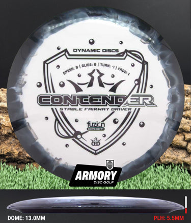 Dynamic Discs Contender Fuzion Orbit White & Black/Black 174.1g