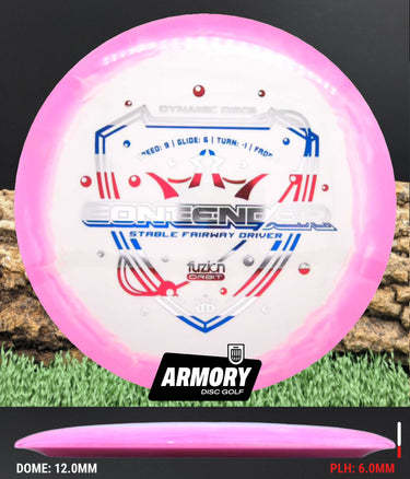 Dynamic Discs Contender Fuzion Orbit White & Pink/Patriotic 175.1g