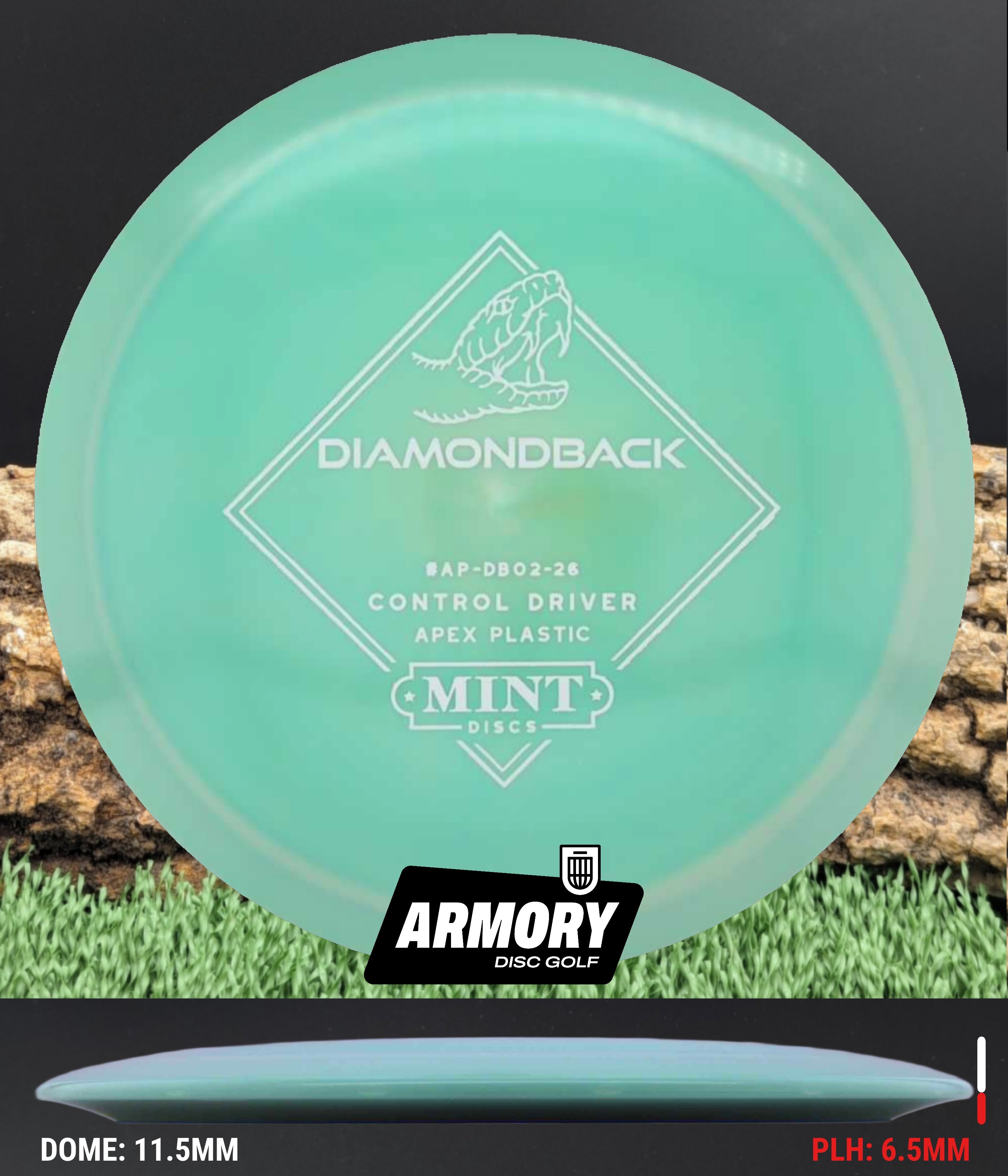 W1ldアズール　ダークティールグリーン / クリアPC / マットゴールドリム Mint Discs Apex Diamondback - Control Fairway – Armory Disc Golf Shop