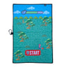 Microfiber disc golf towel with retro 8-Bit Birdie design