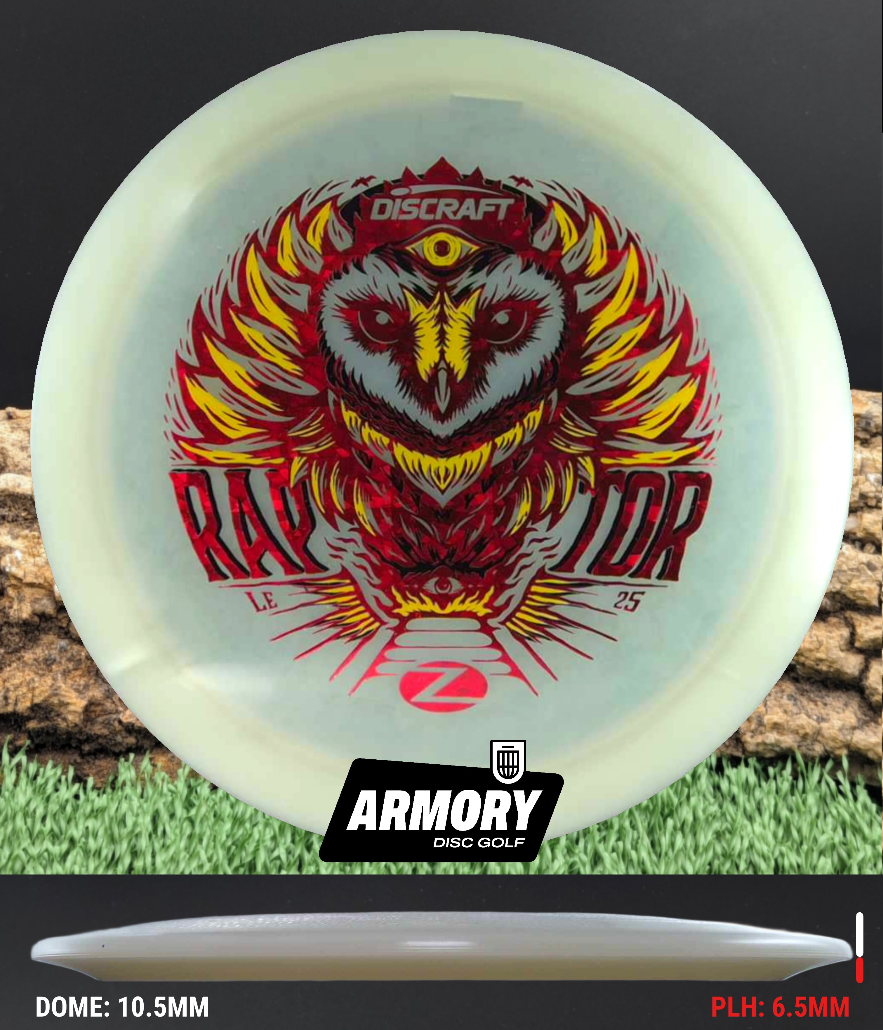 Discraft Raptor – UV Z Line w/ TriFoil Owl – Armory Disc