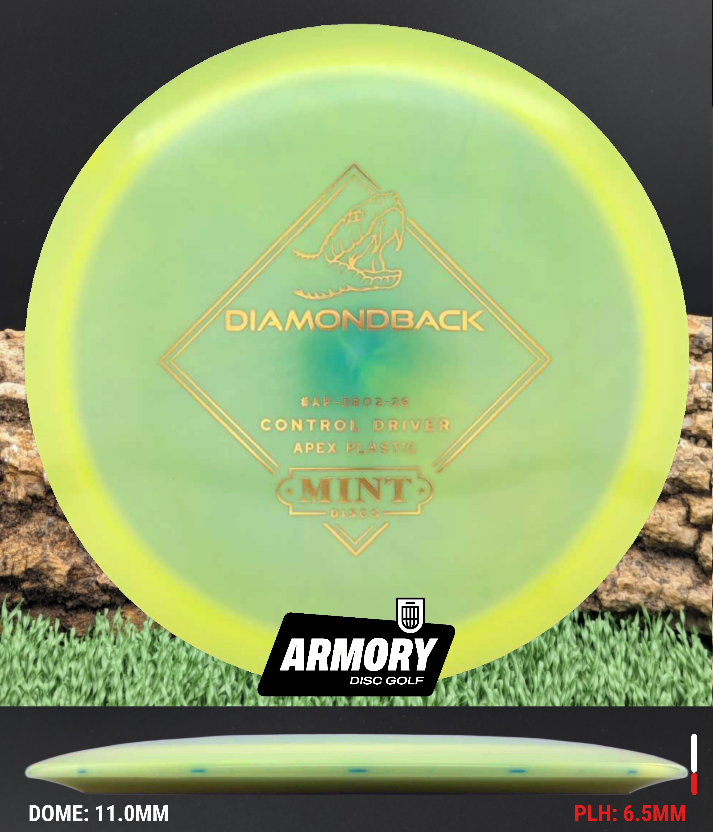 W1ldアズール　ダークティールグリーン / クリアPC / マットゴールドリム Mint Discs Apex Diamondback - Control Fairway – Armory Disc Golf Shop
